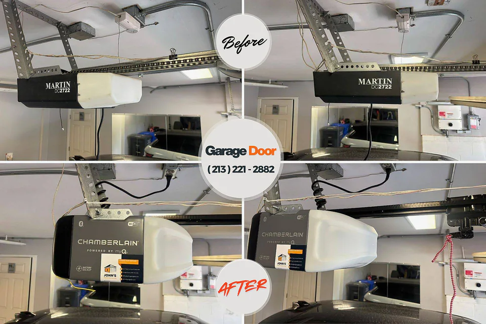 Before and after: garage door repair Clovis, NM